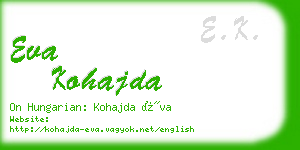 eva kohajda business card